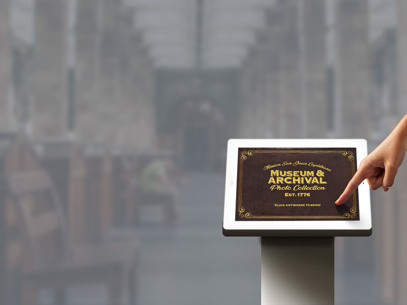 archival photo collection museum kiosk